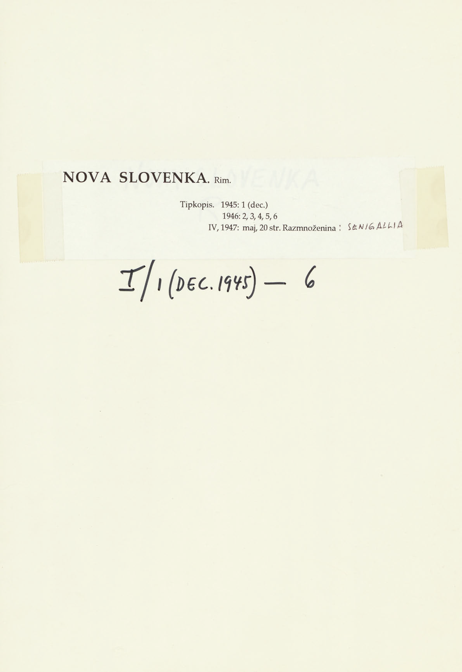 Periodična publikacija Nova Slovenka