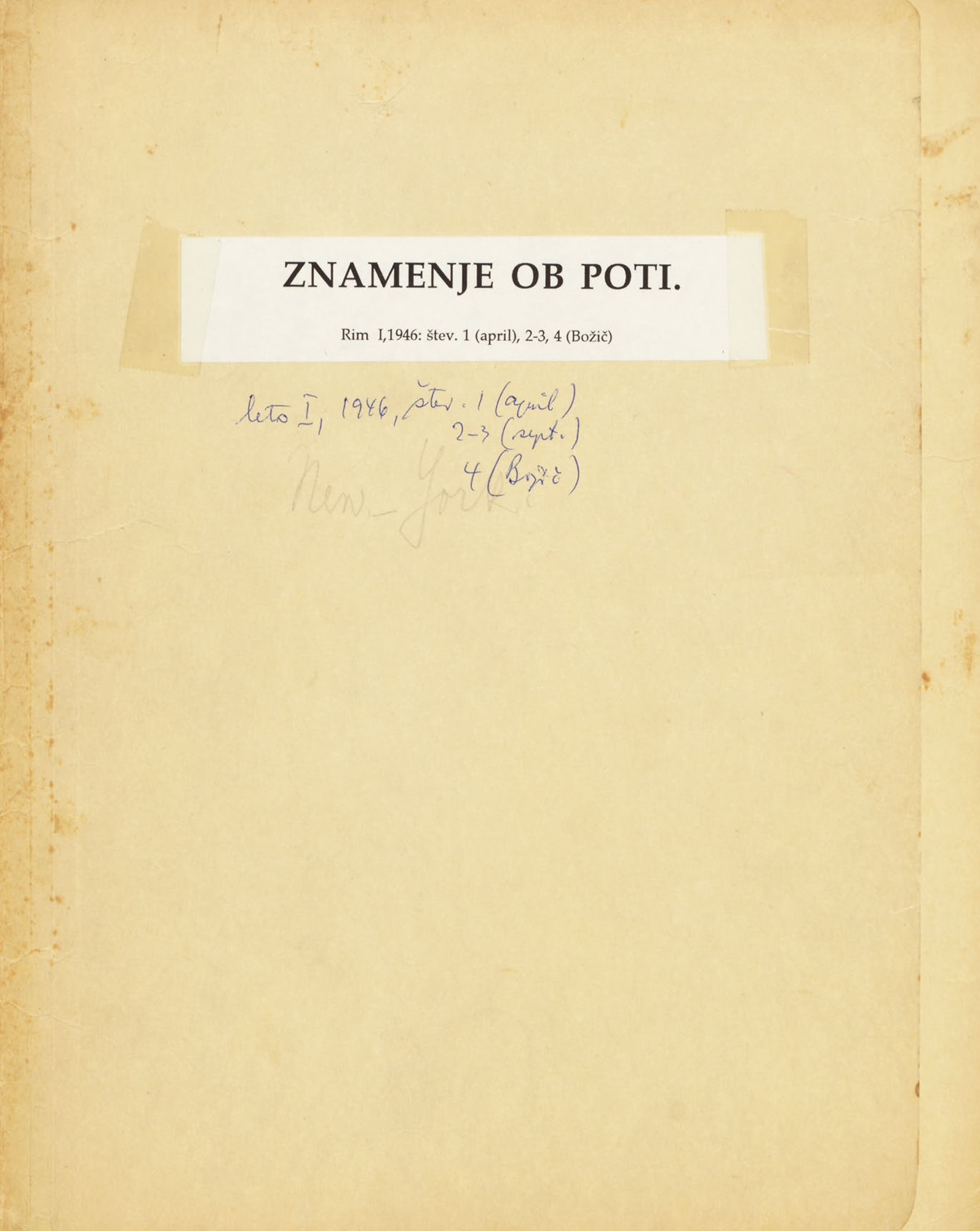 Periodična publikacija Znamenje ob poti