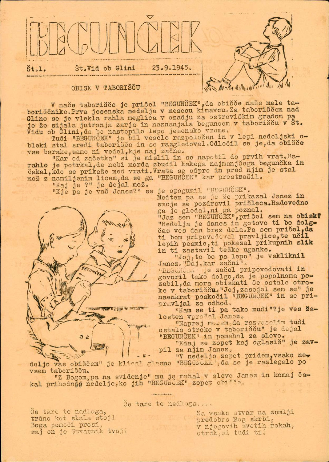 Periodična publikacija Begunček (1945-1946)