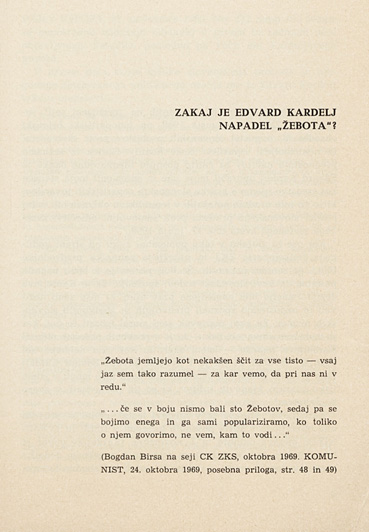 Ciril Žebot, Odgovor Edvardu Kardelju